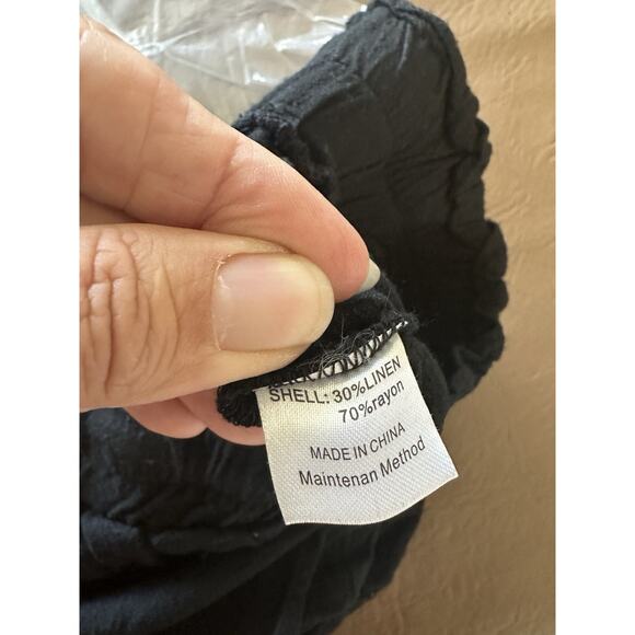 ANRABESS Women's Linen Pants Summer Casual Palazzo BeachPant Drawstring Size M - Picture 5 of 7